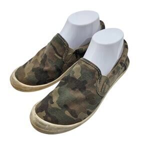 Madpaw Womens Sz 8 Slip On Canvas Casual Tennis Shoes Green Camo